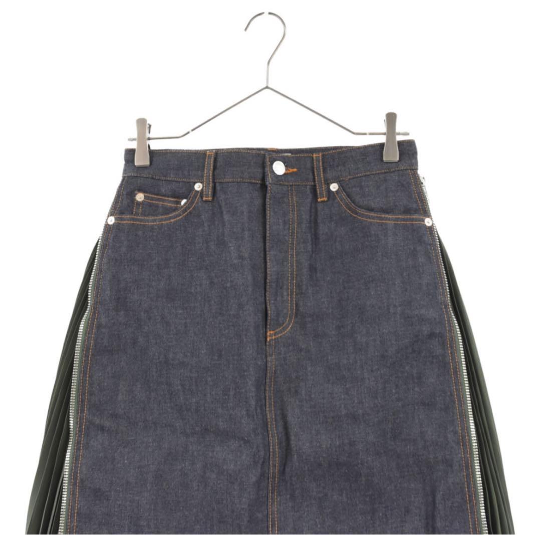 Sacai サカイ 21SS×A.P.C. サイドジッププリーツデニムスカート