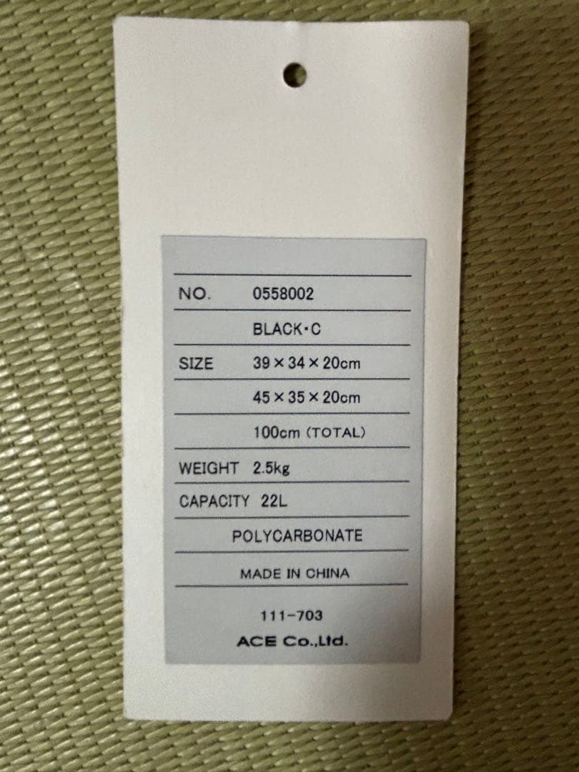 ACE スーツケース 機内持ち込み 22L TSAロック ポリカーボネート新品