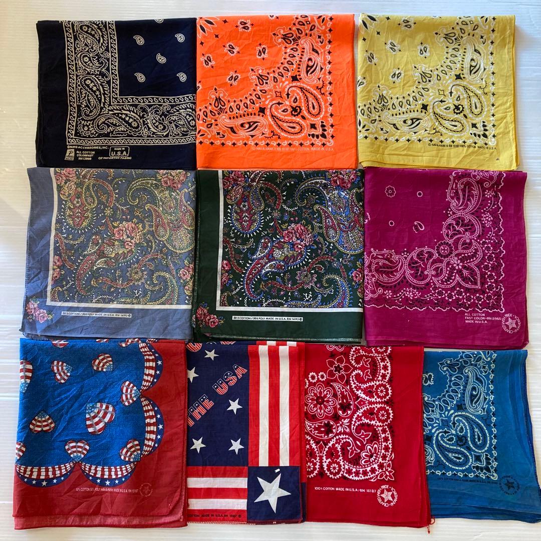 L*o様 まとめ売り 10枚 vintage ビンテージ バンダナ USA