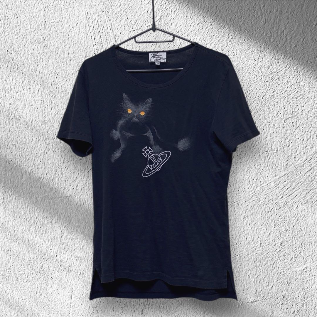 Vivienne Westwood 猫グラフィック Tシャツ 46 ブラック