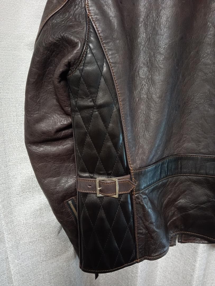 フラットヘッドホースハイド シングルライダースジャケット FN-LJ-HS004