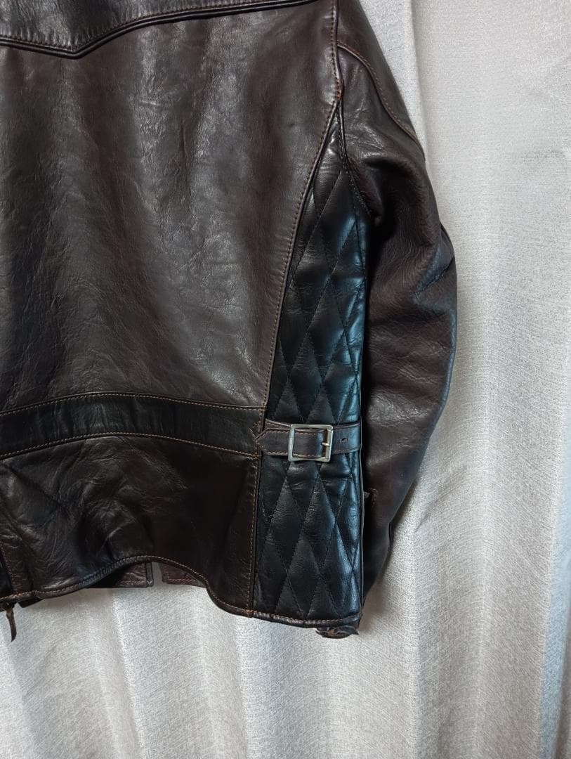 フラットヘッドホースハイド シングルライダースジャケット FN-LJ-HS004