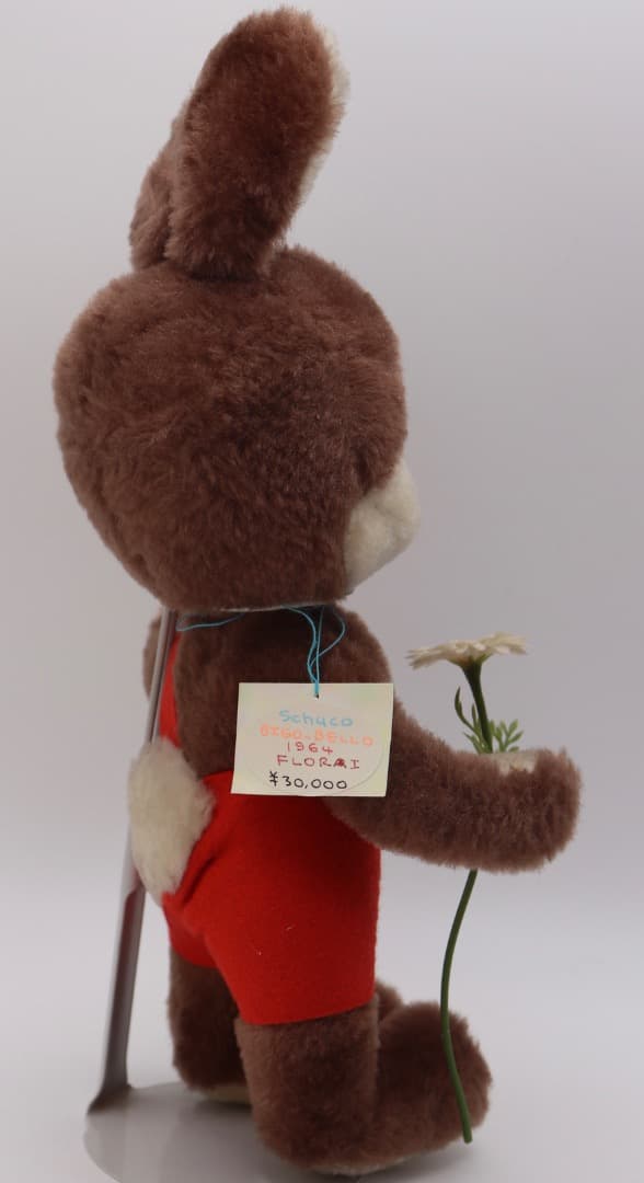 シュコー・ビゴベロ1964年代 ウサギ男の子 ぬいぐるみ 赤いオーバーオール