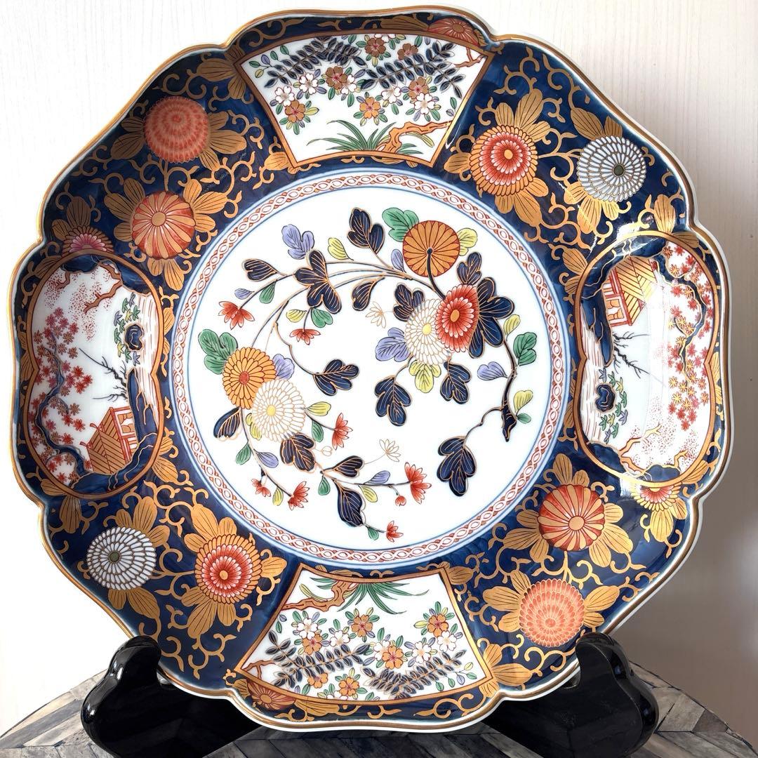 美品☆有田焼　其泉窯　琳派古伊万里　盛皿