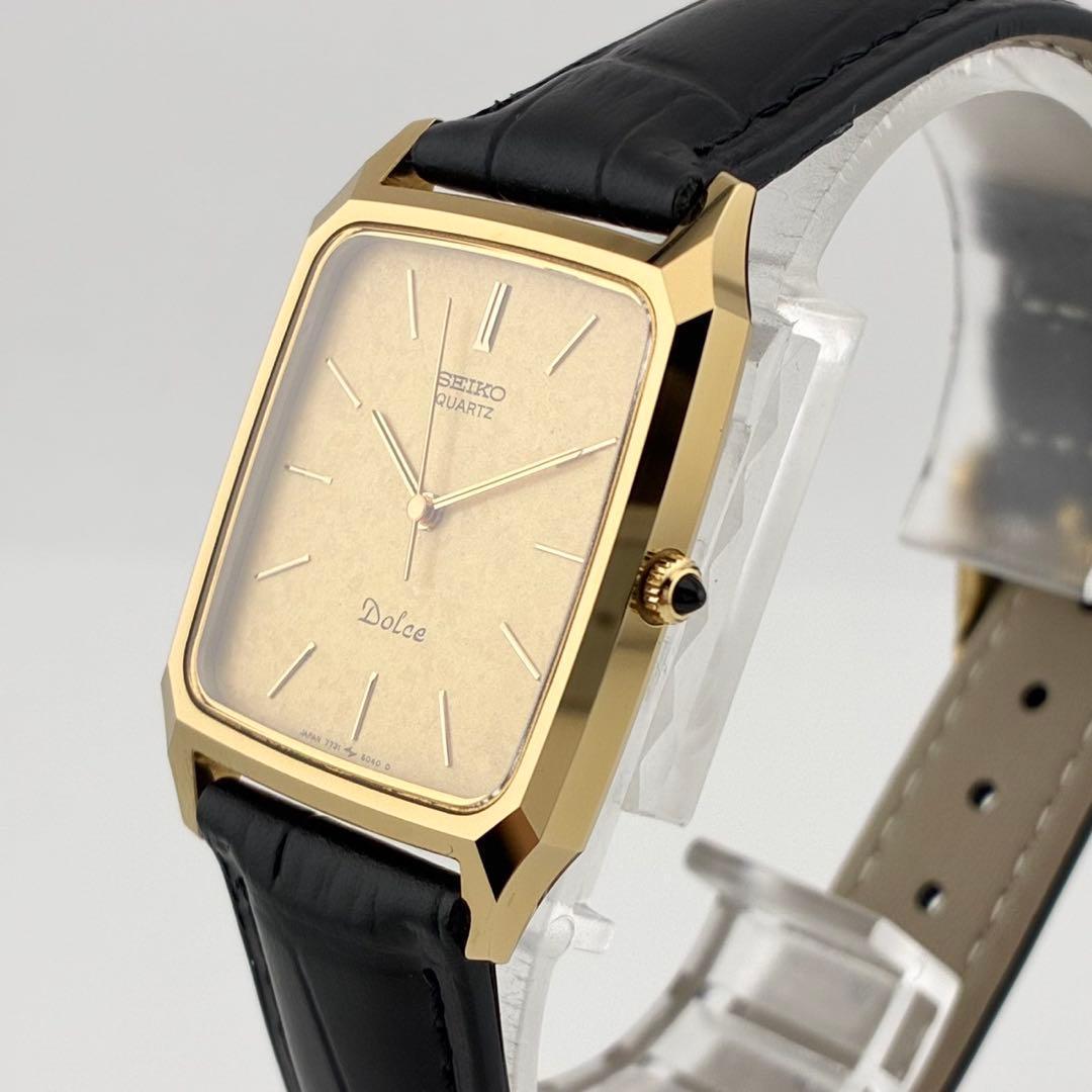 【美品/電池交換済】SEIKO　DOLCE　腕時計　ゴールド　7731-5040