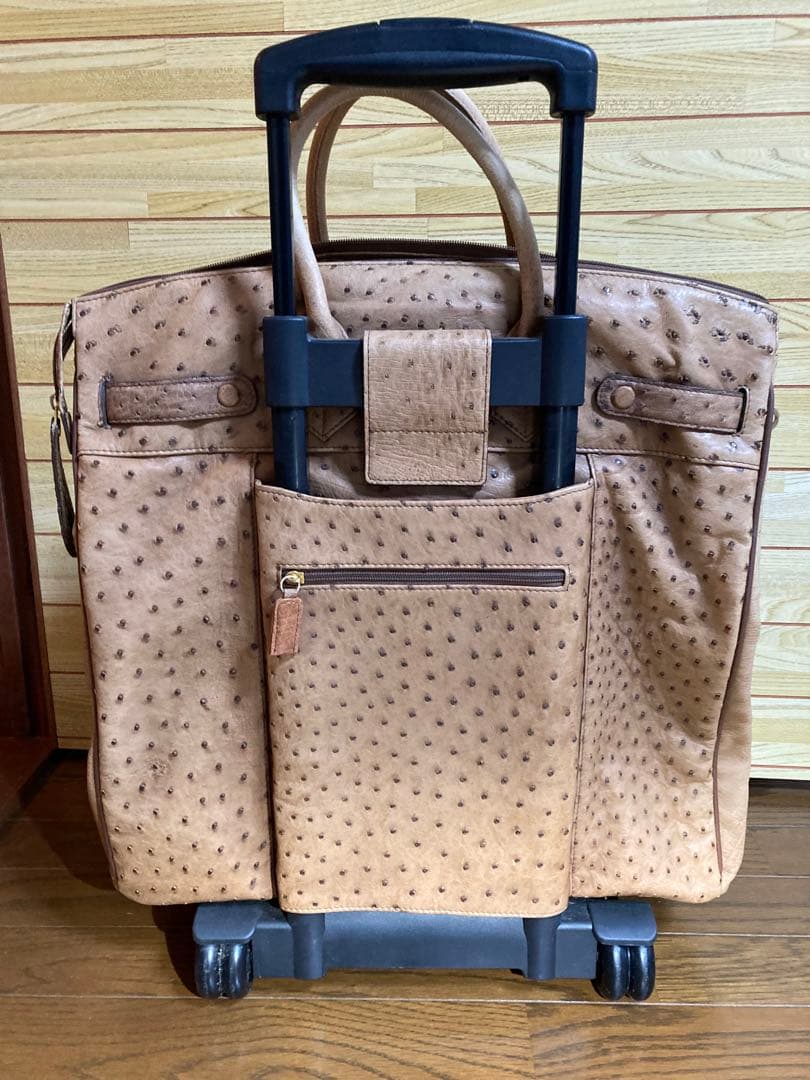 オーストリッチレザー JRA認定 大容量キャリーオンバッグ iii Sanpo製