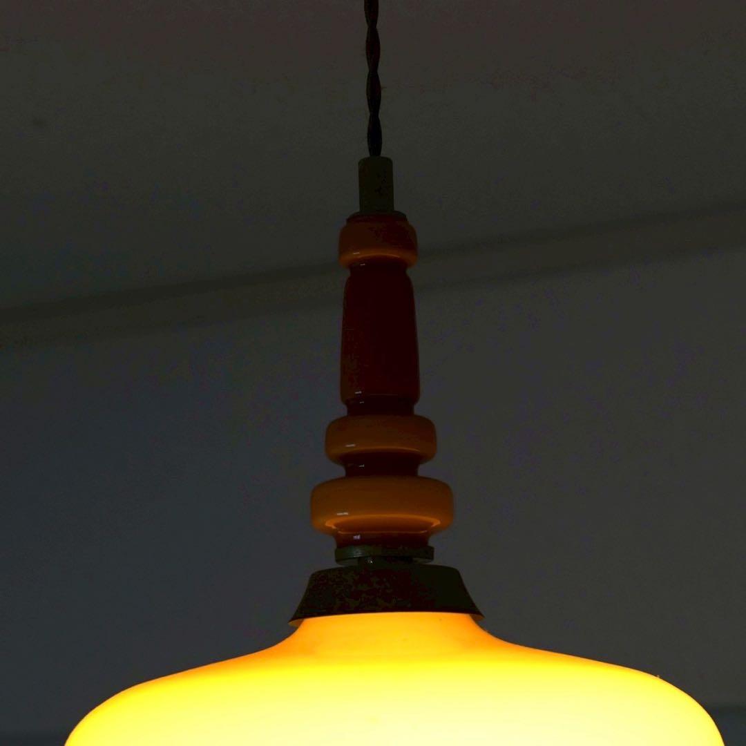 イエロー ガラス ペンダントライト