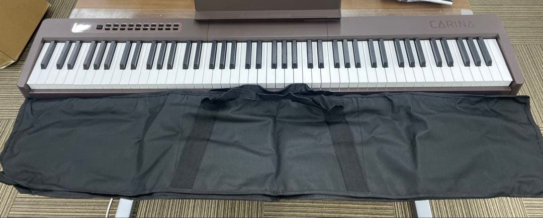 電子ピアノ　88鍵盤　充電タイプ　スリム軽量 マホガニー