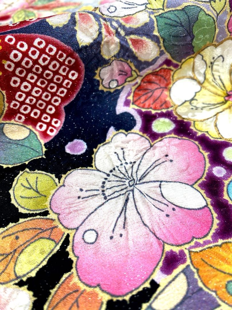 振袖 仮絵羽 辻ヶ花 金彩 銀通し 舞台衣装 正絹 未仕立て品 八掛付き