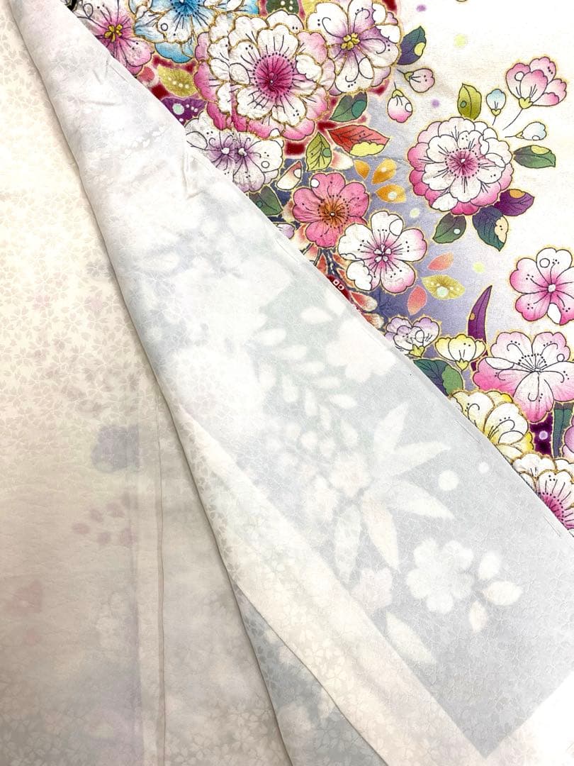 振袖 仮絵羽 辻ヶ花 金彩 銀通し 舞台衣装 正絹 未仕立て品 八掛付き