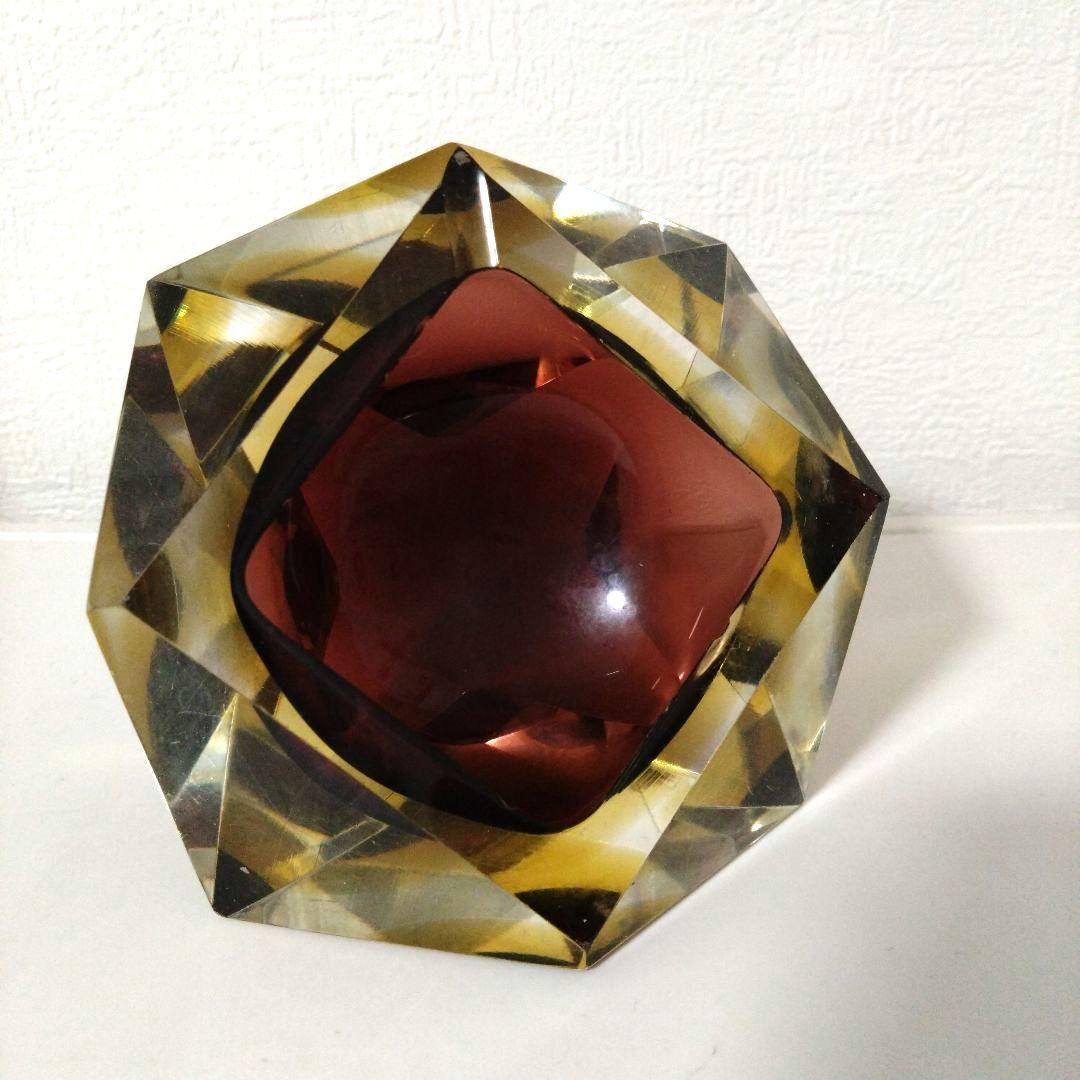 イタリア　ベネチアングラス　灰皿　アッシュトレイ　ガラス　オブジェ　インテリア