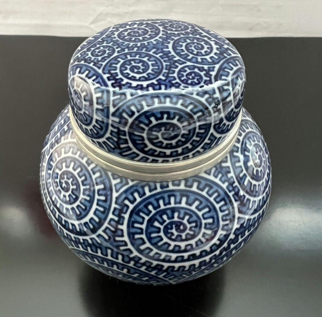 染付章魚唐草濃 小茶壺 舘林 源右衛門 煎茶道具