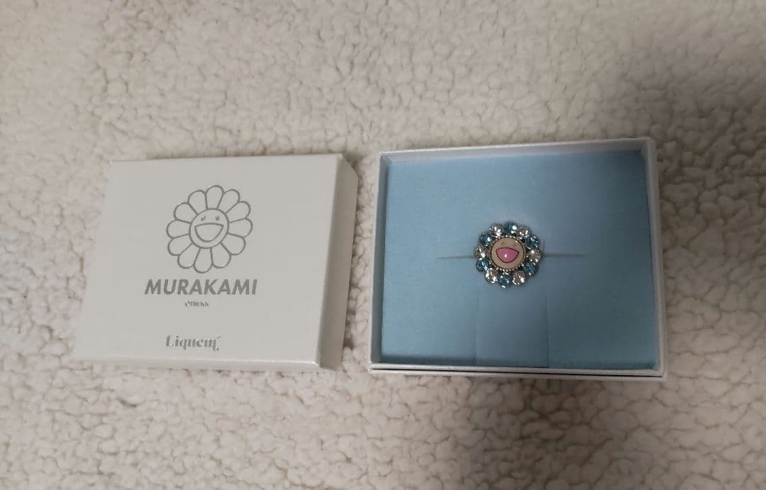 村上隆　×　Liquem　フラワー　ピンズ　ブルー　カイカイキキ