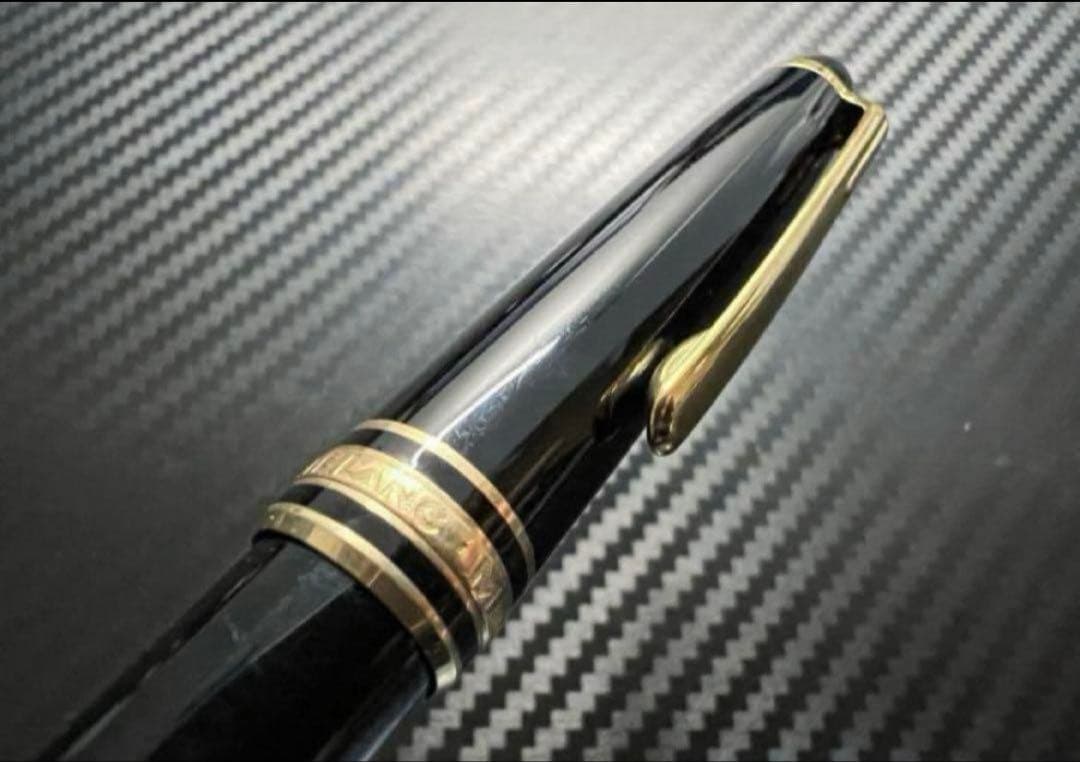 極美品 モンブラン 144 万年筆 M 中字 中白 ブラック×ゴールド