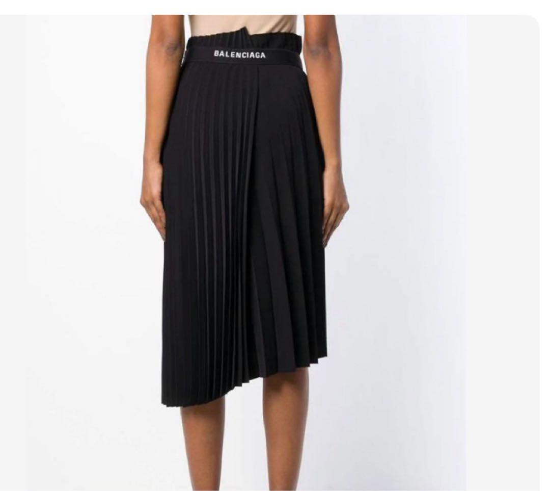 バレンシアガ 正規 ロゴプリーツスカートBALENCIAGA