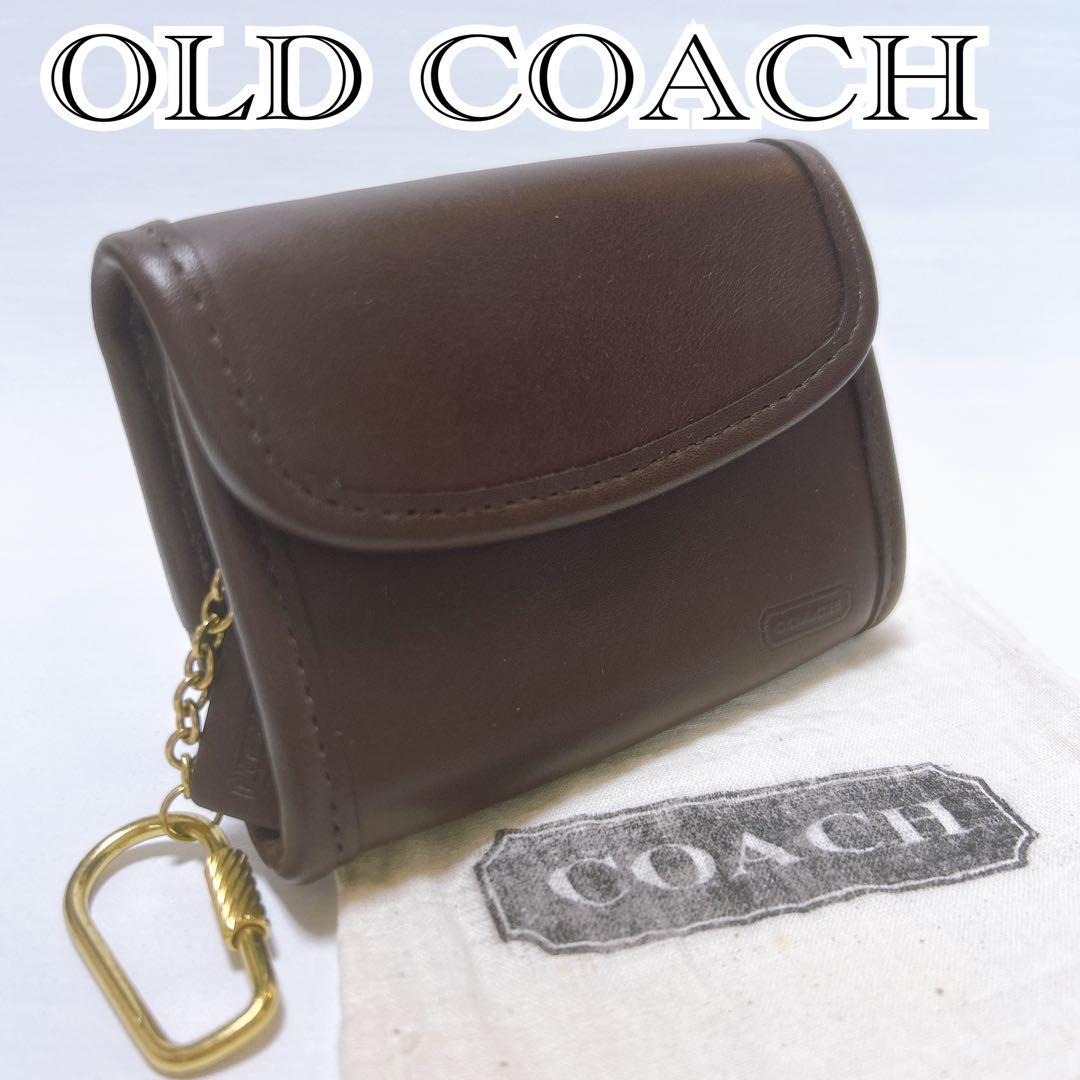 COACH✨オールドコーチ ケース キーリング付き レザー ダークブラウン