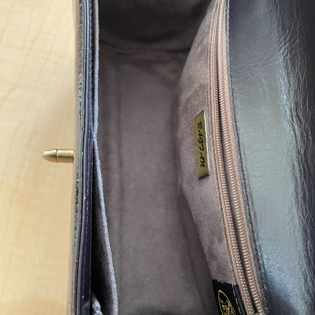 【極美品】JRA　クロコダイルハンドバッグ　ダークブラウン