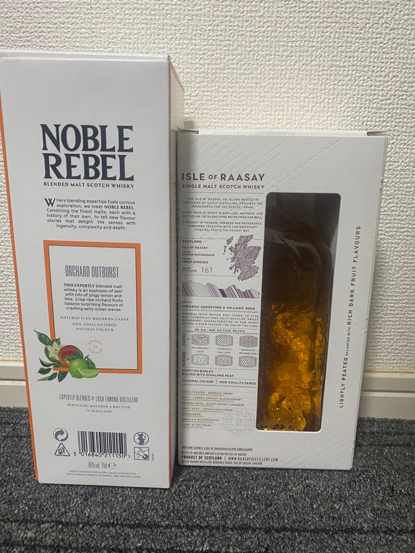 2本セット　ウィスキー　NOBLE REBEL & ISLE OF RAASAY