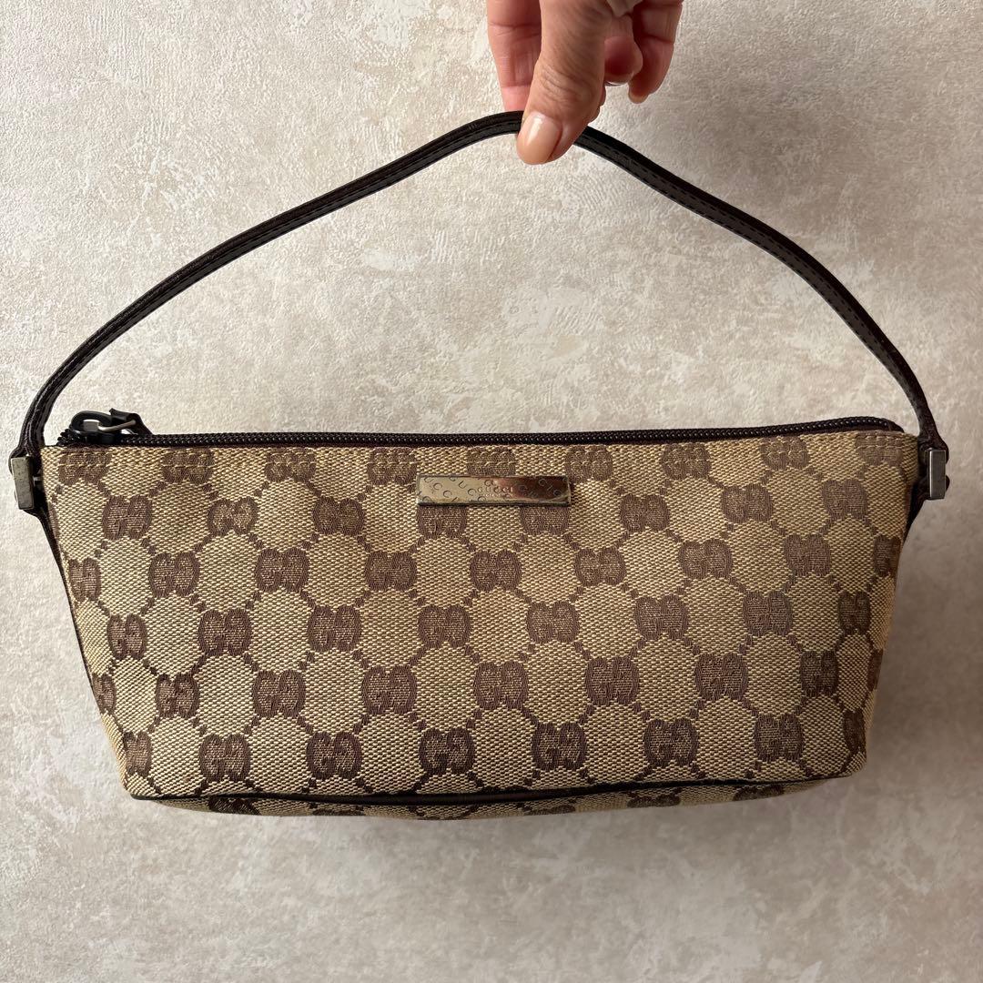GUCCI ベージュ GGパターン ハンドバッグ
