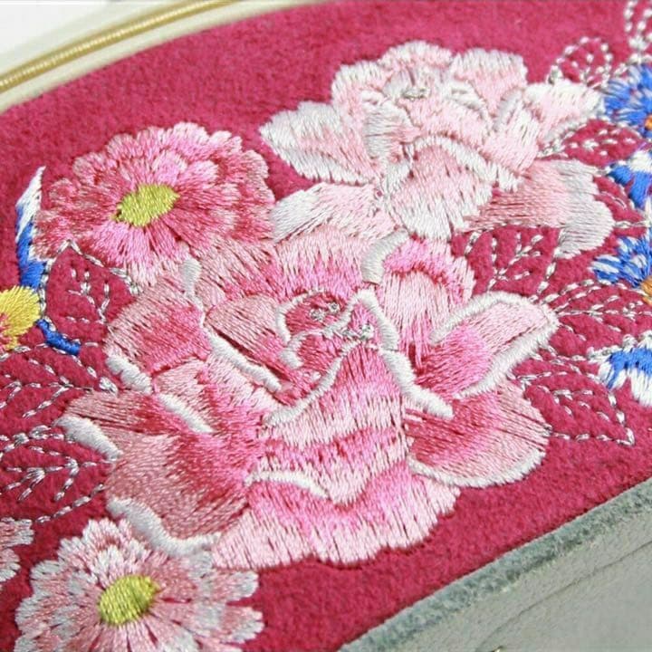 コリス　桂由美 草履＆バッグ　薔薇刺繍　ピンク桃　振袖袴 34650円の品