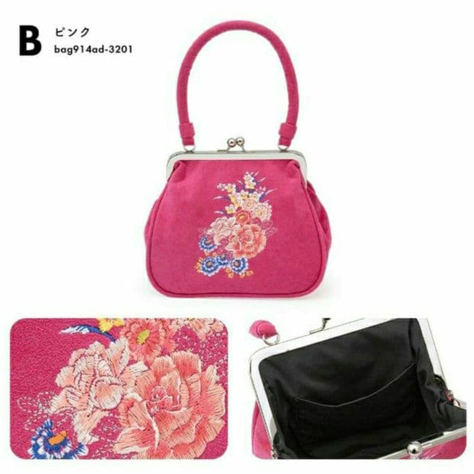 コリス　桂由美 草履＆バッグ　薔薇刺繍　ピンク桃　振袖袴 34650円の品