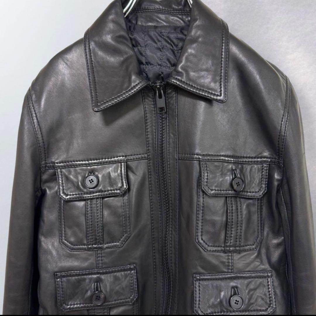 スタッドオム レザージャケット ライダース 4ポケット ジップアップ