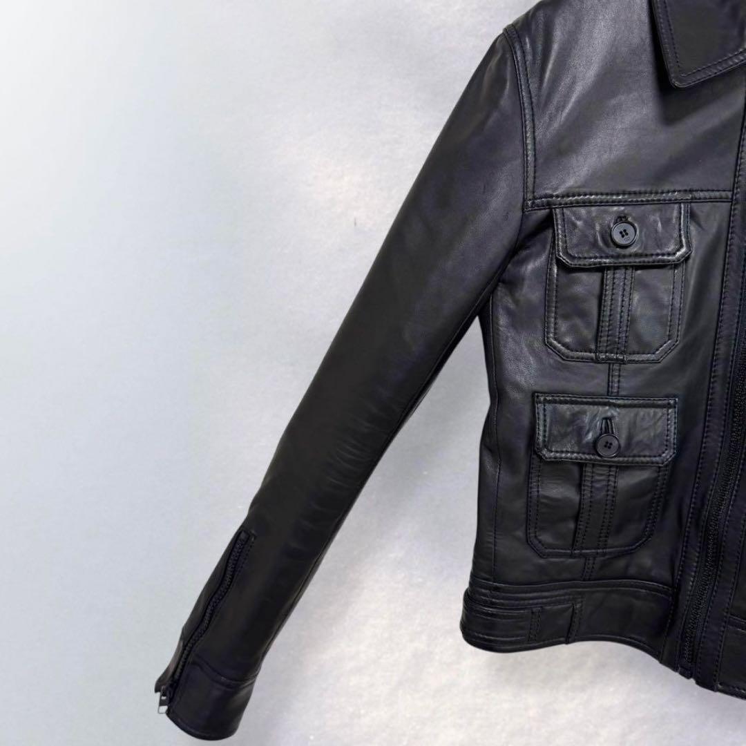 スタッドオム レザージャケット ライダース 4ポケット ジップアップ