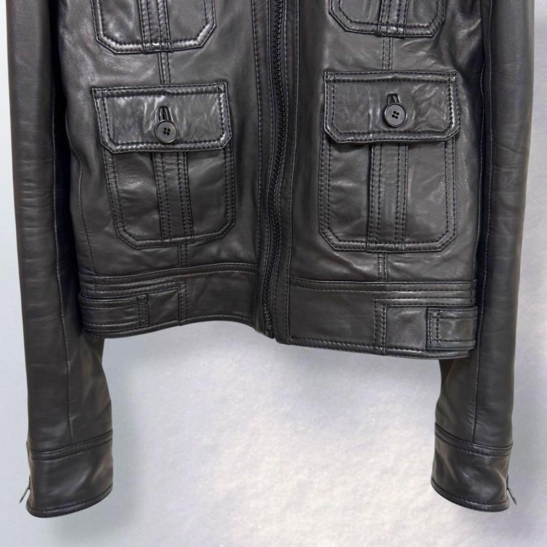 スタッドオム レザージャケット ライダース 4ポケット ジップアップ