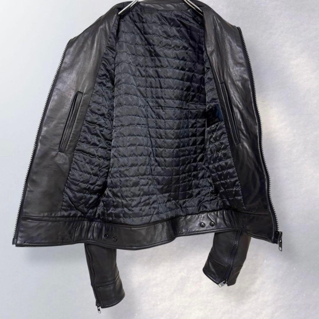 スタッドオム レザージャケット ライダース 4ポケット ジップアップ