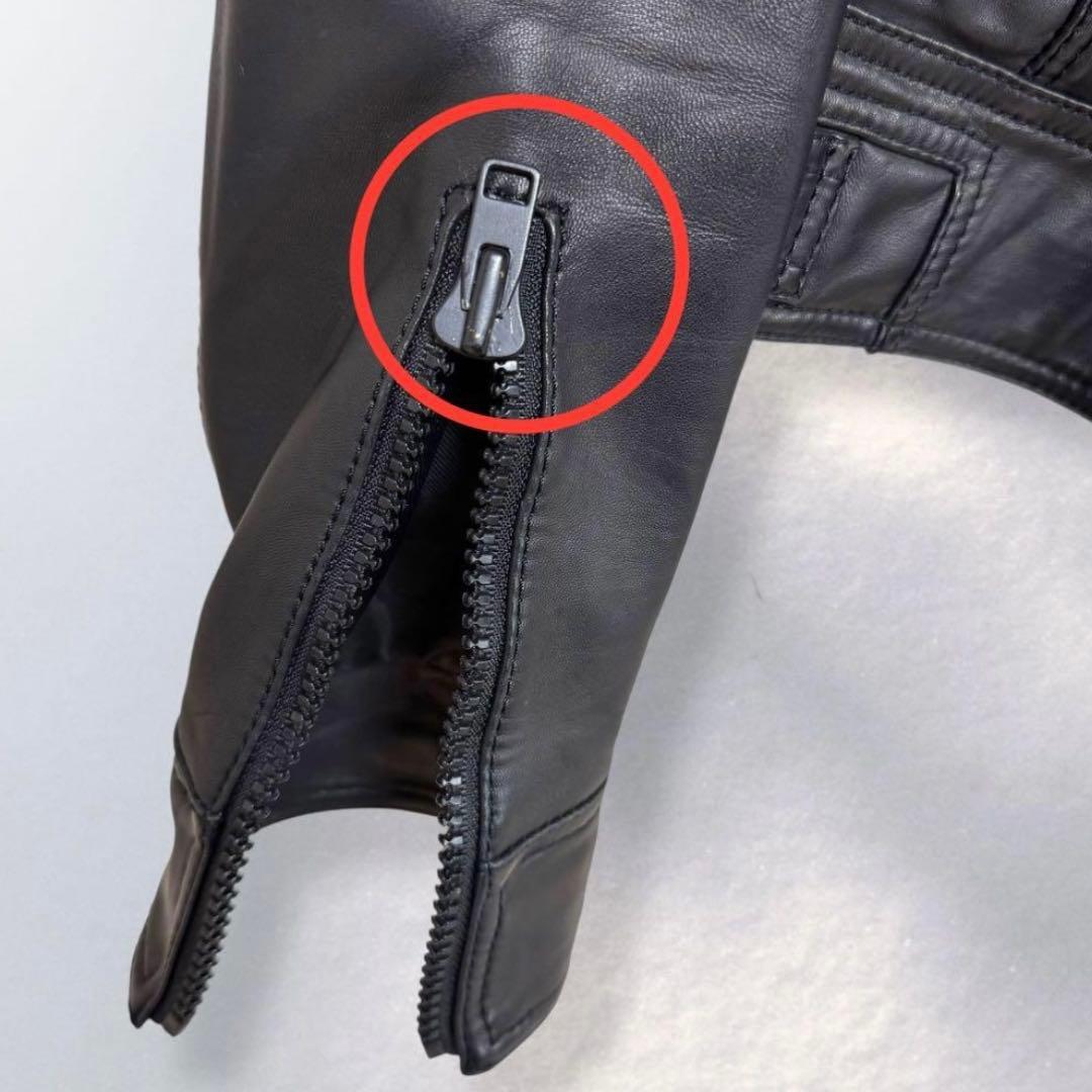 スタッドオム レザージャケット ライダース 4ポケット ジップアップ