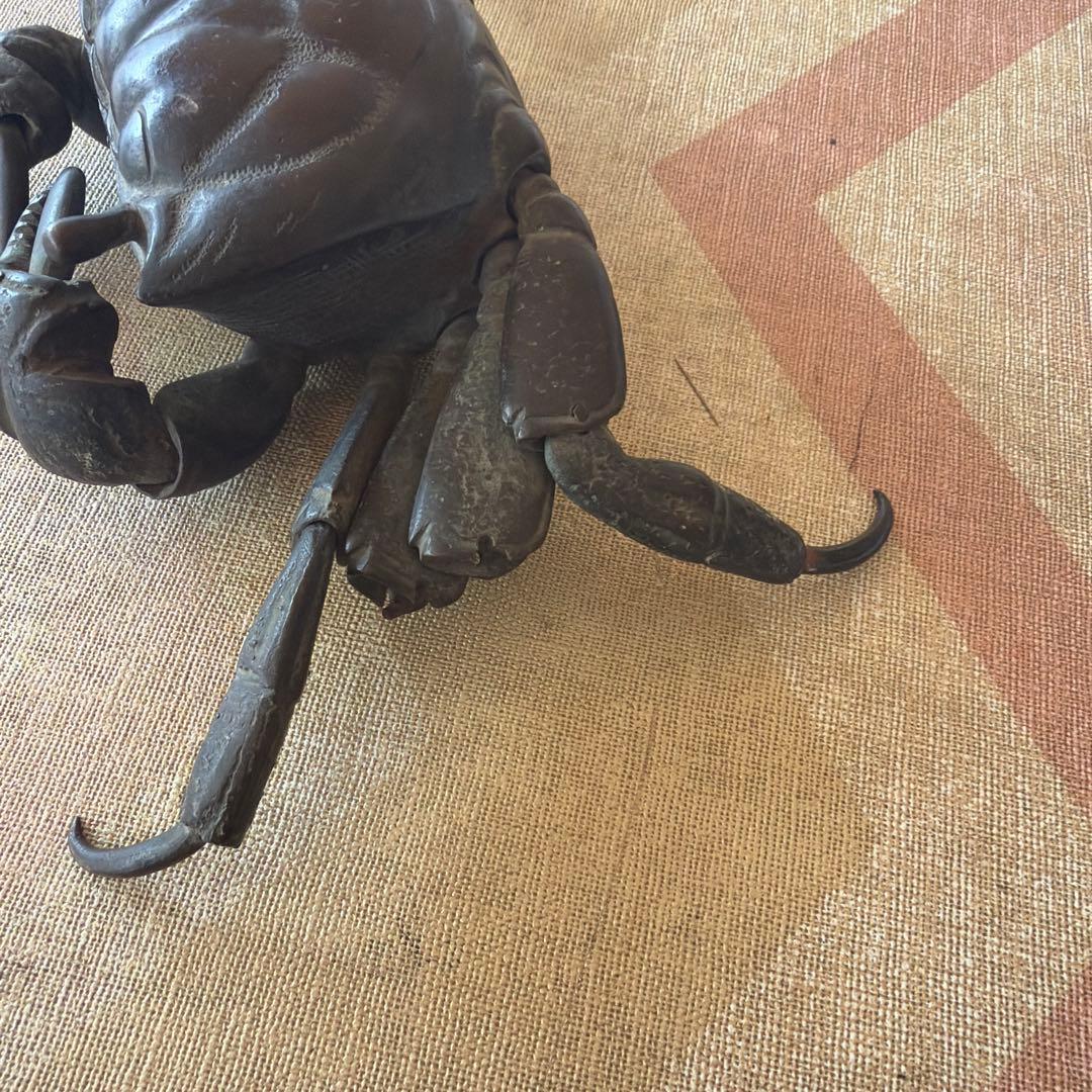 金属製 黒色カニ形状装飾品 江戸後期から明治の物