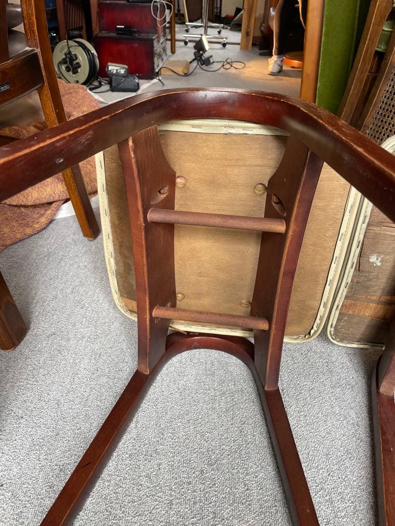 秋田木工　スタッキングスツール 剣持勇　ヴィンテージ　アンティーク　白　2脚