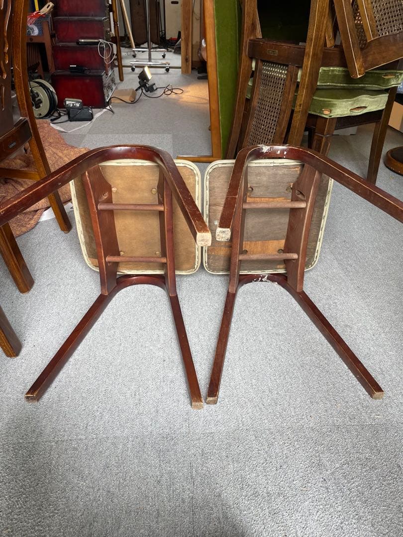 秋田木工　スタッキングスツール 剣持勇　ヴィンテージ　アンティーク　白　2脚