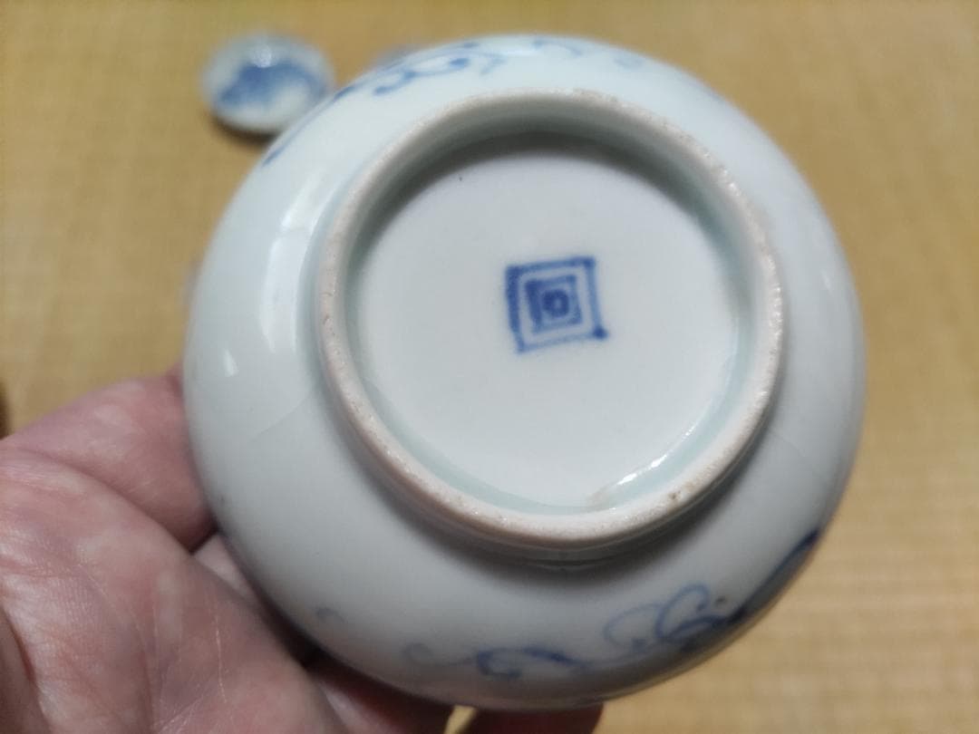 ５枚セット　新渡　鯉図　小皿・平盃（径９㎝）中国　清朝期