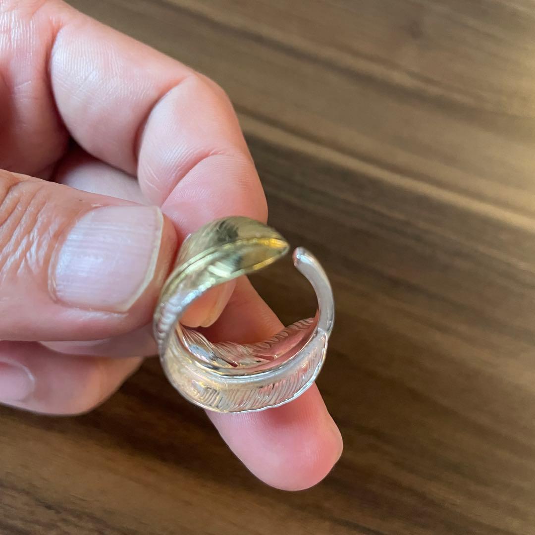 先金 フェザー リング 指輪 アクセサリー ハンドメイド ノーブランド
