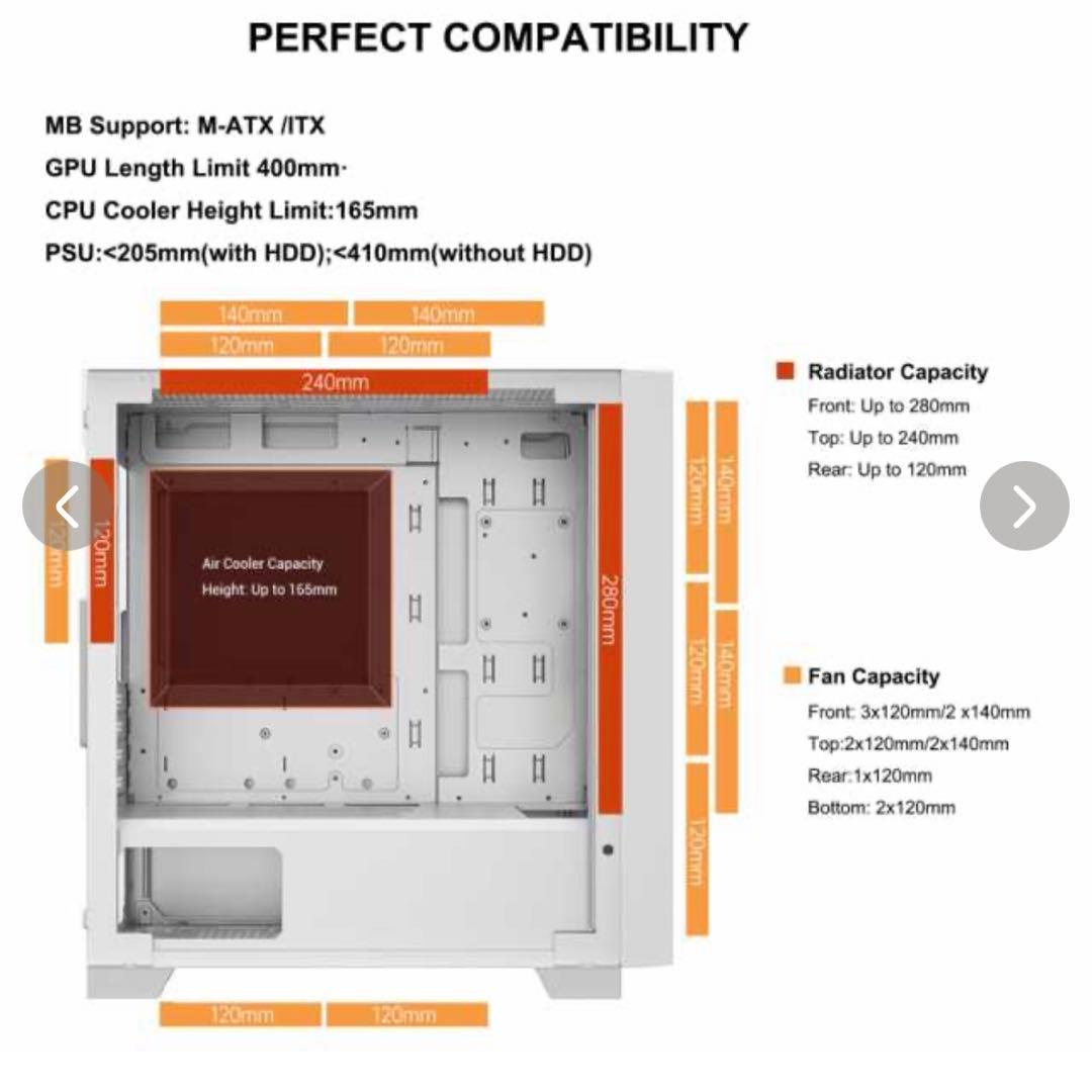 PCCOOLER PCケース 白 Micro-ATX Mini-ITX