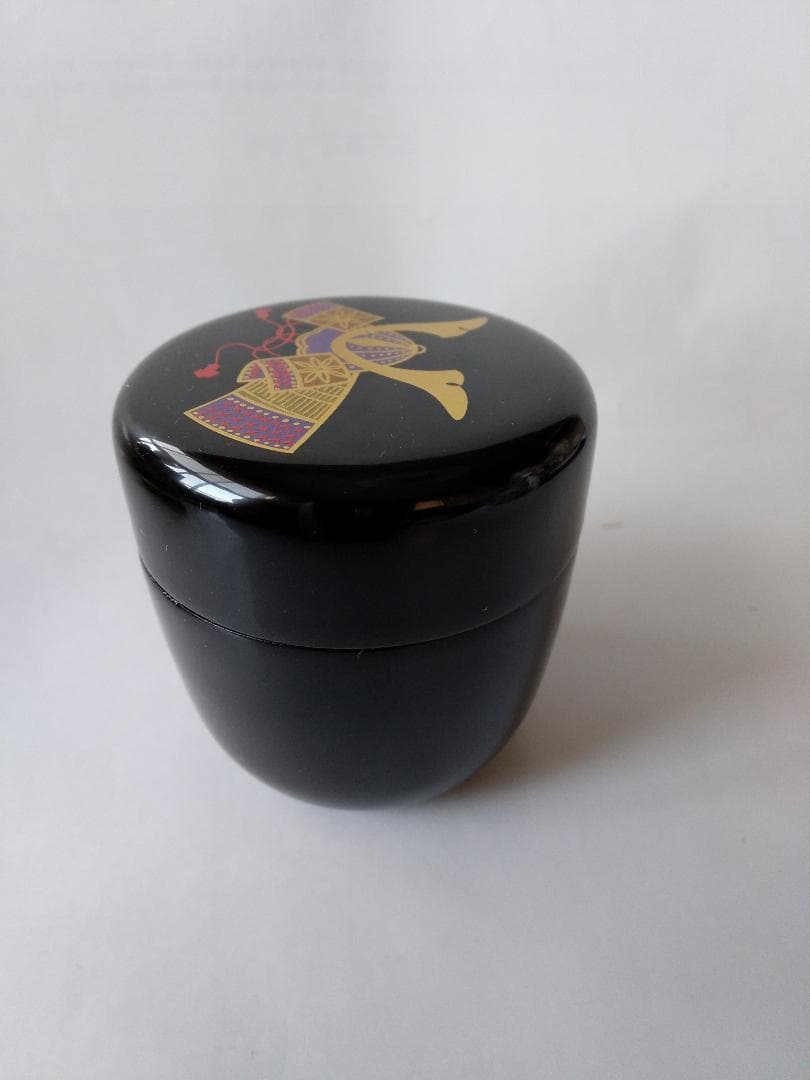 西村弘峰 作 かぶと蒔絵 中棗 共箱 栞 漆器 漆芸 抹茶 茶道具 新品 未使用