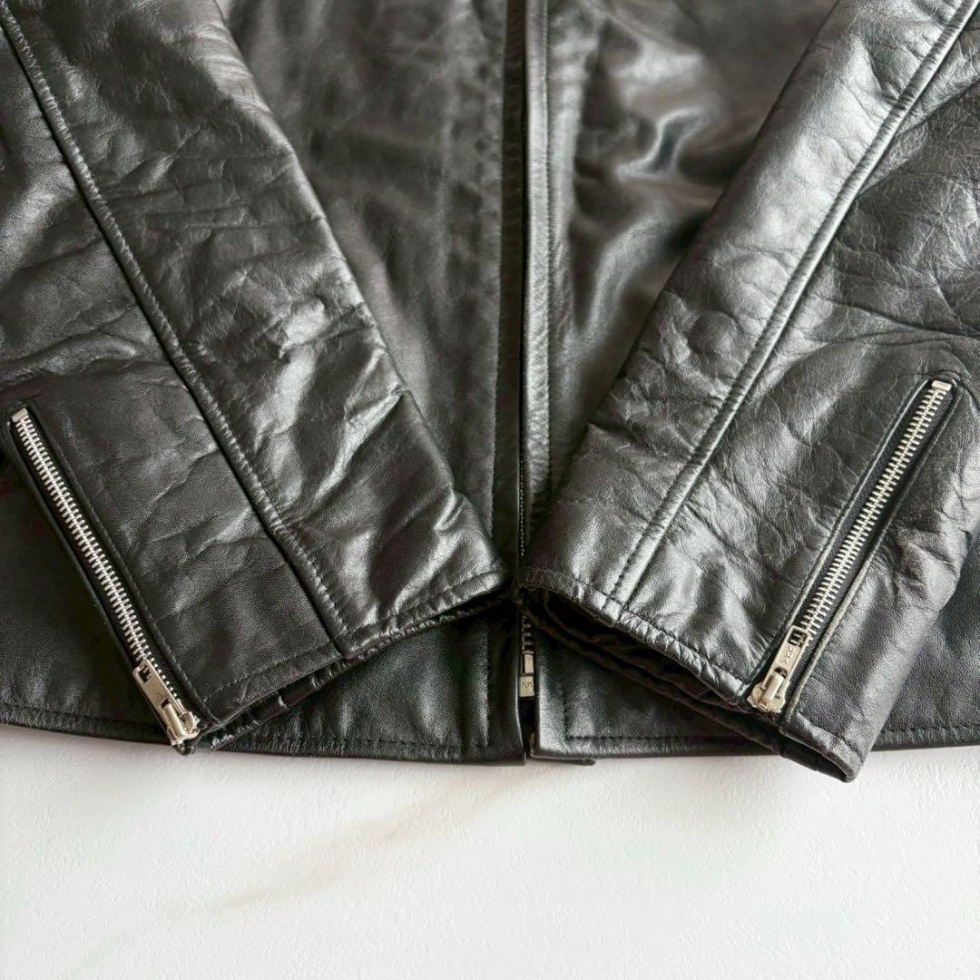 希少4L◆美品 HORN WORKS バッファローレザー シングル ライダース