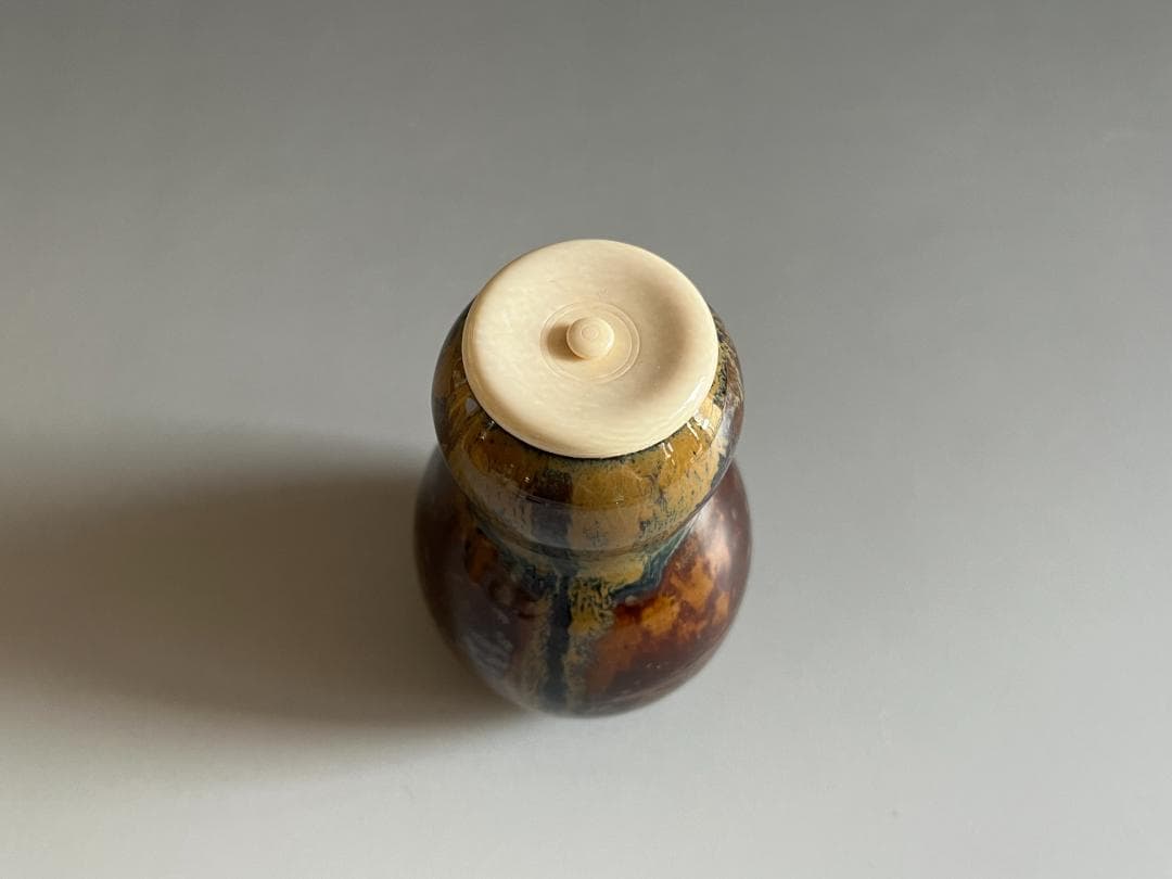 亀井楽山　高取　瓢形茶入　茶道具