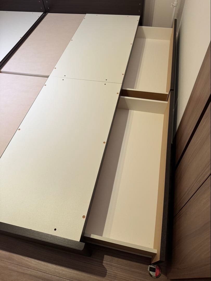 【埼玉 直接引取】ニトリ シングルベッドフレーム（引出収納・照明・コンセント付）