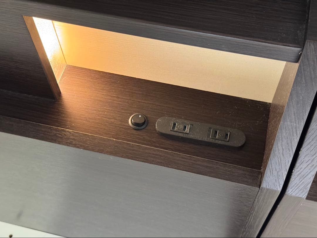 【埼玉 直接引取】ニトリ シングルベッドフレーム（引出収納・照明・コンセント付）