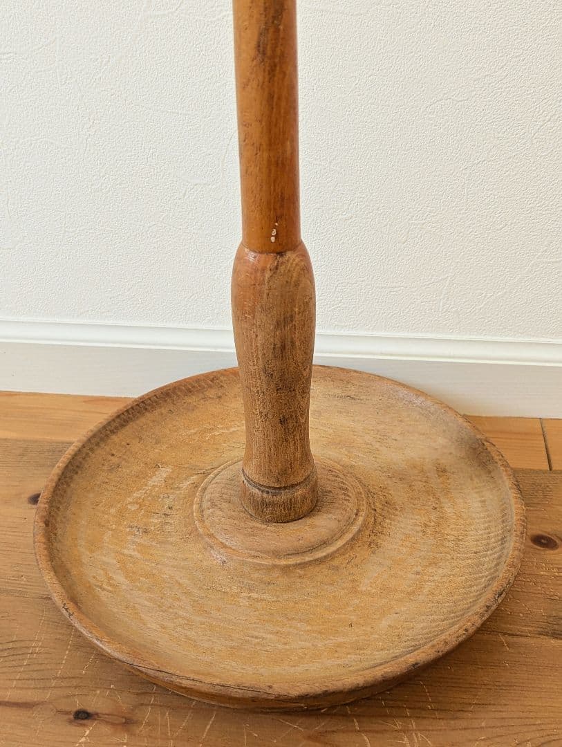 木目美しい趣ある燭台 約74cm ２台　天然木　antiques