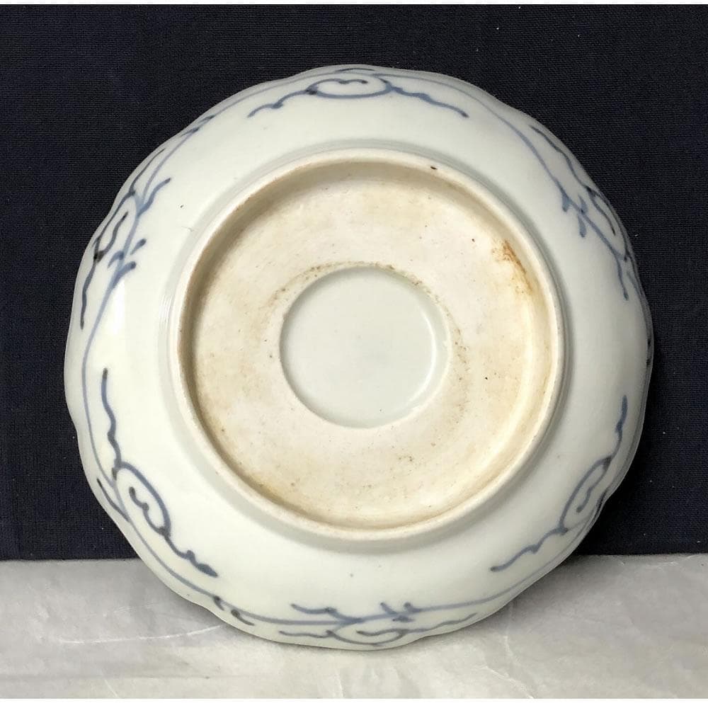 e2024 古伊万里 色絵 銘々皿 5枚 径13cm 輪花皿 小皿