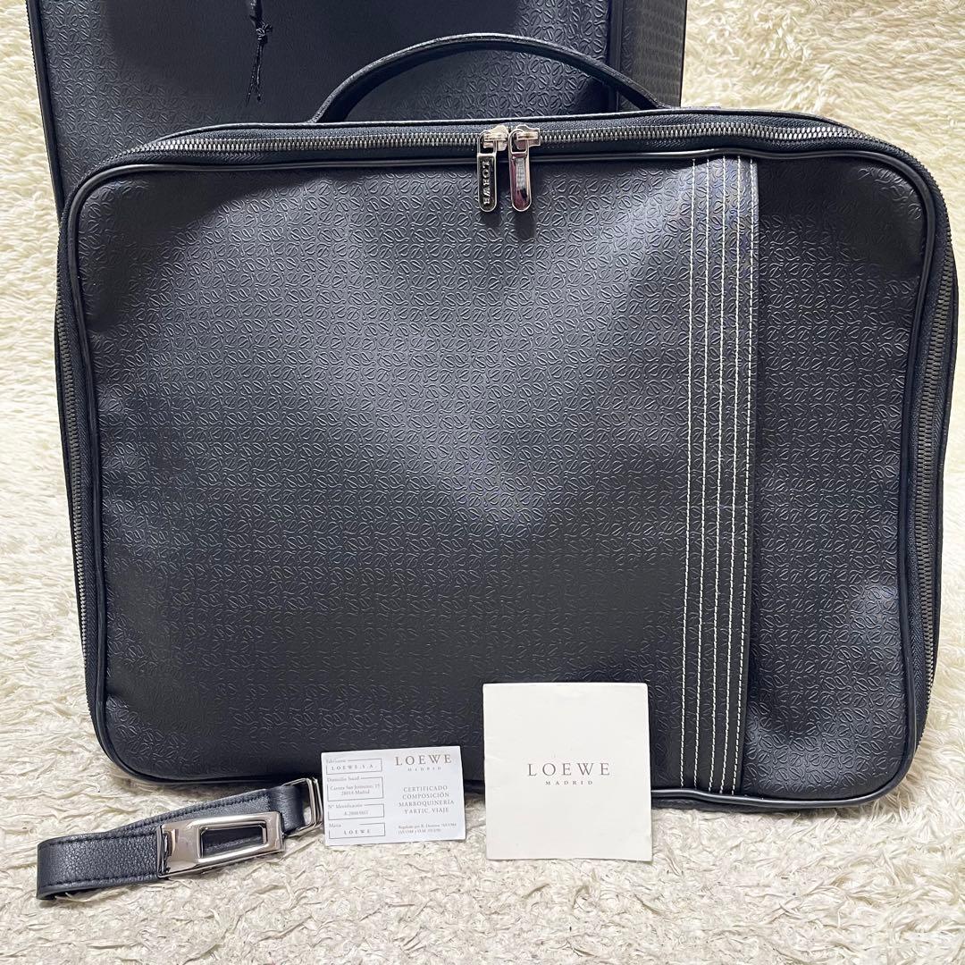【特大容量】LOEWE キャリーケース　ビジネスバッグ　2way アナグラム　黒