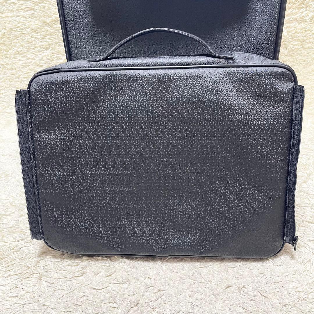【特大容量】LOEWE キャリーケース　ビジネスバッグ　2way アナグラム　黒