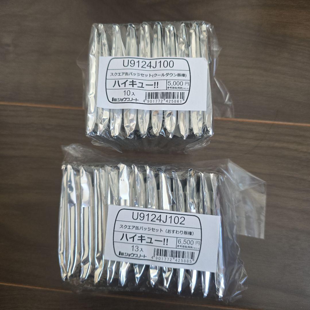 ハイキュー!! スクエア缶バッジ クールダウン おすわり 2種コンプリートセット