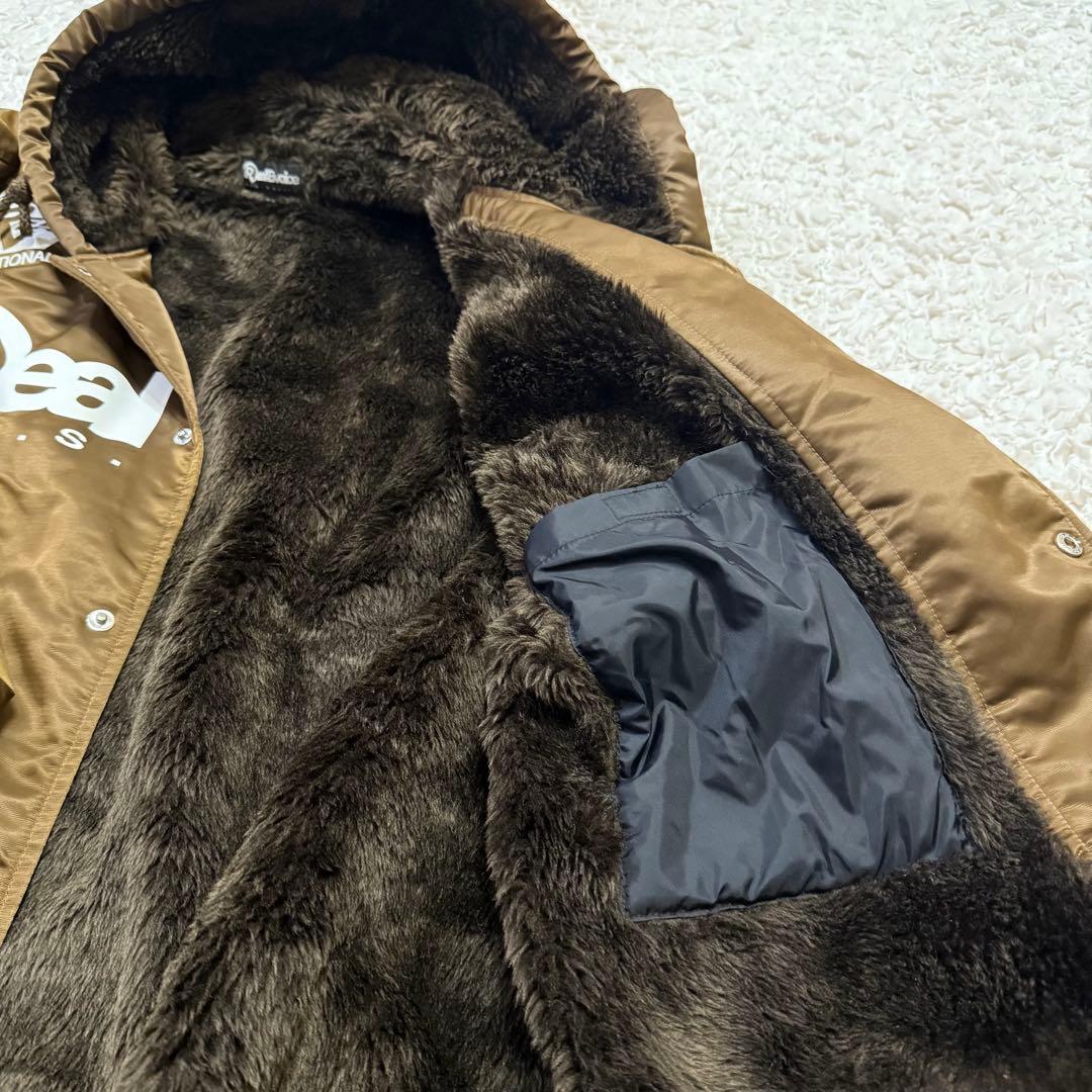 【リアルビーボイス】RealBvoice ベンチコート フード付き 裏ボア　茶