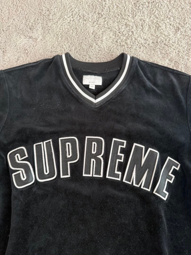 即完売品supremeシュプリーム刺繍アーチロゴ　半袖ベースボールシャツ　S