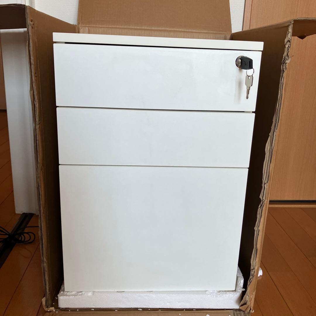 イトーキ サリダ PSワゴン 3段 キャスター付き デスクワゴン ホワイト