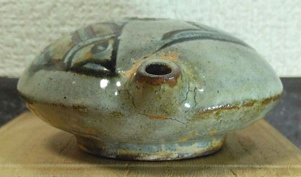 人間国宝 金城次郎 壷屋焼水滴 栞 共箱 美品 壺屋焼 魚紋水滴